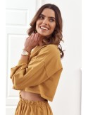 Mustard sweatshirt and skirt set 0523 - Online store - Boutique